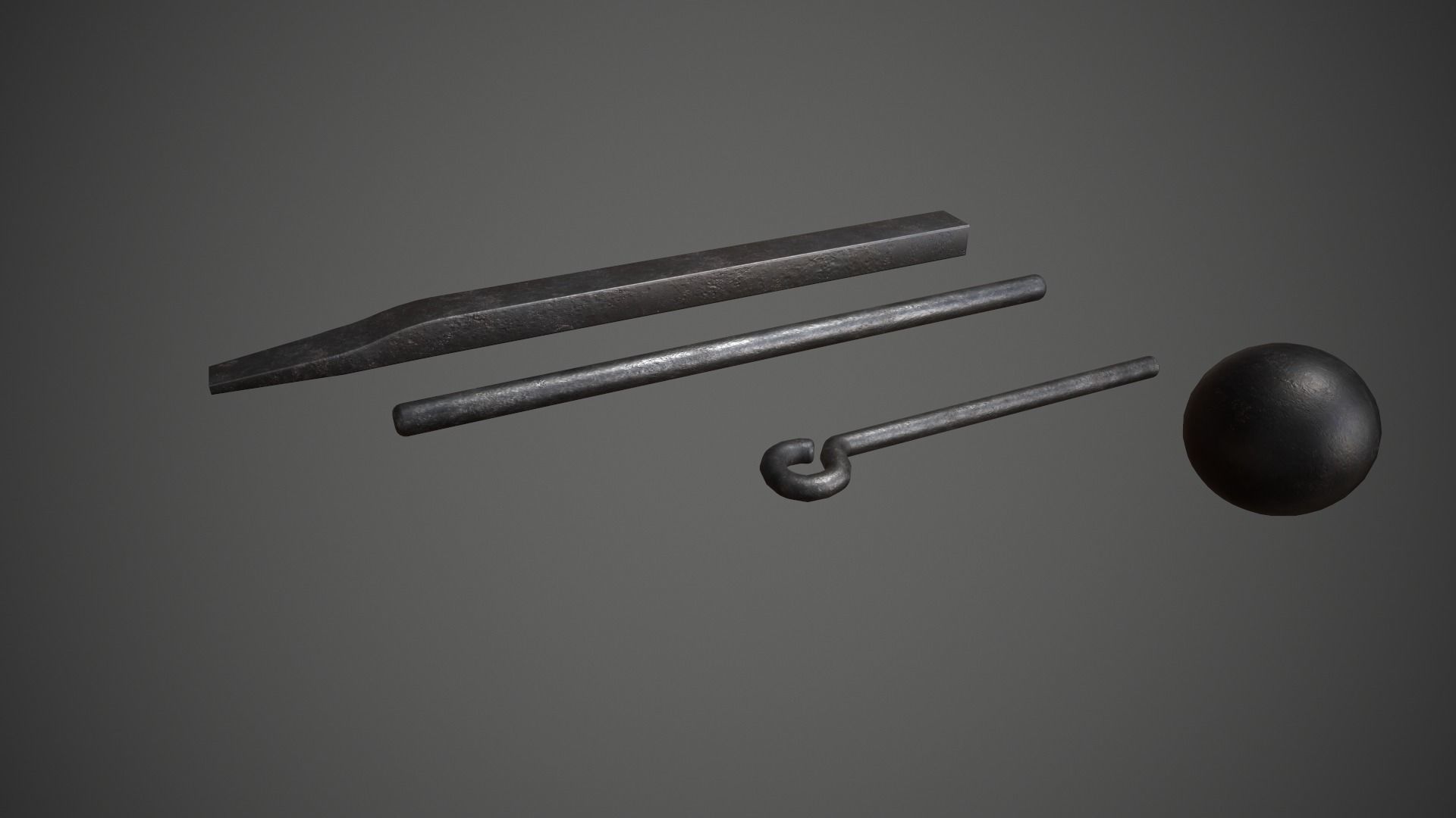 Red Hot Irons Low-poly 3D model_7