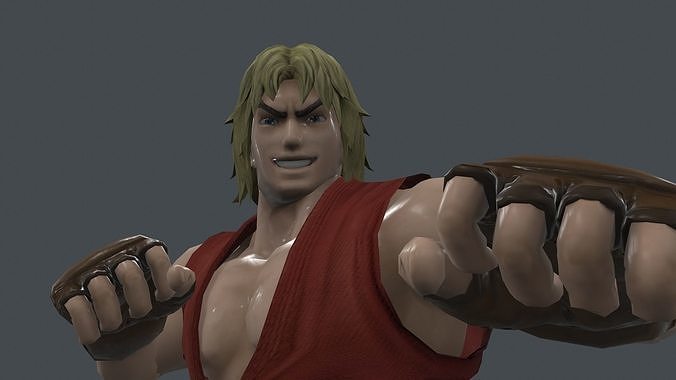 KENS-002 Ken Kick Low-poly 3D model