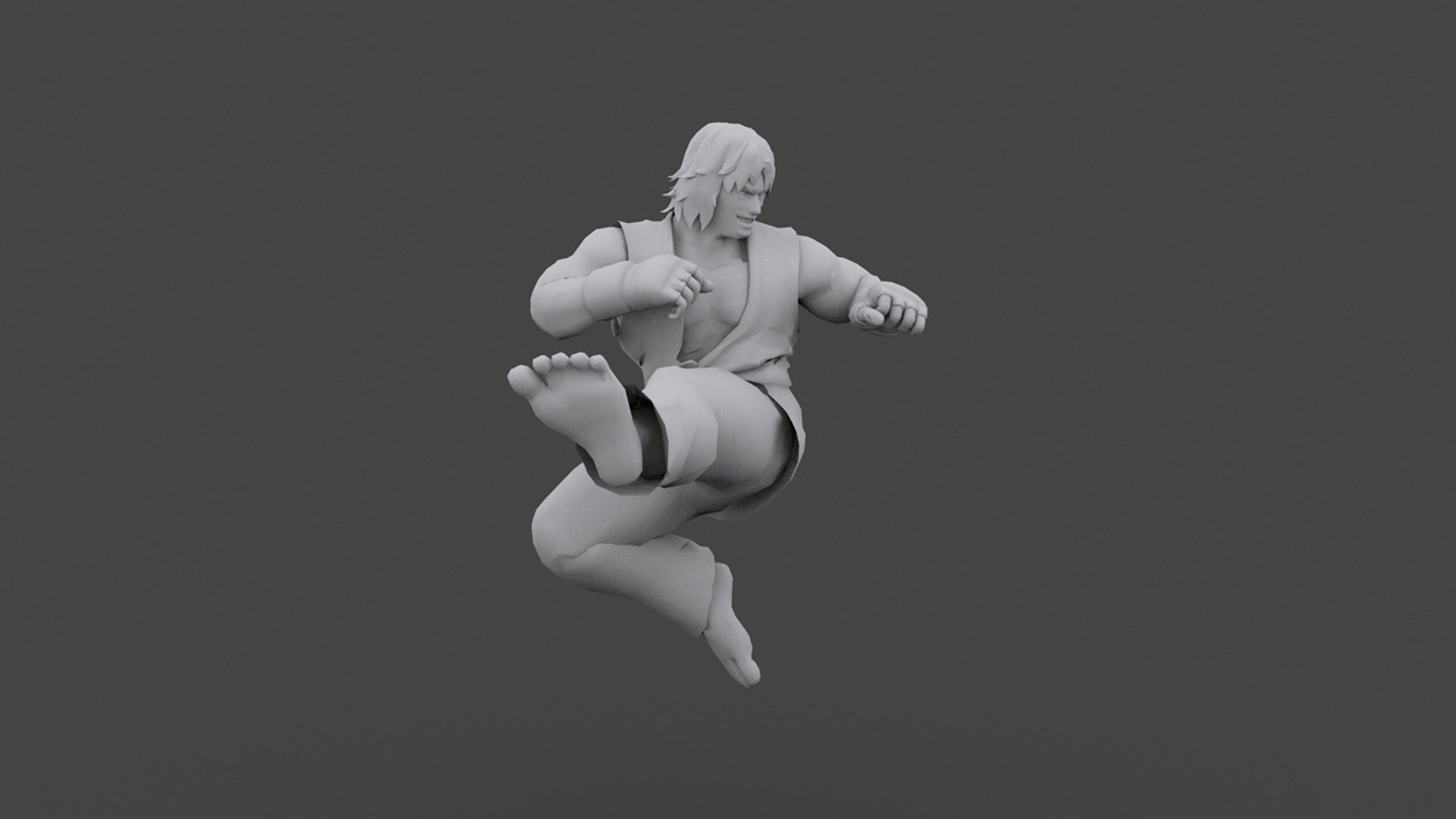 KENS-002 Ken Kick Low-poly 3D model_4
