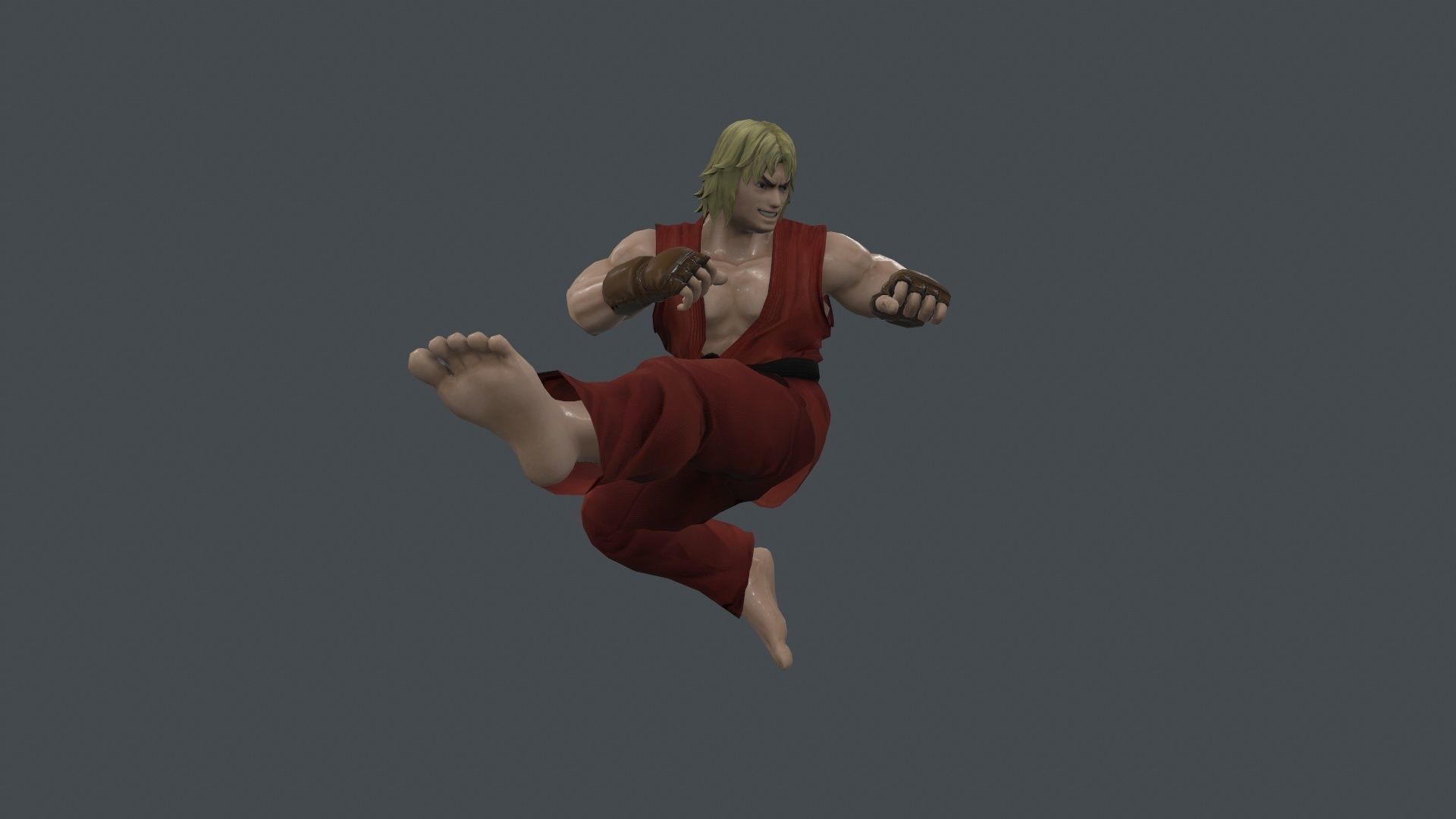 KENS-002 Ken Kick Low-poly 3D model_2