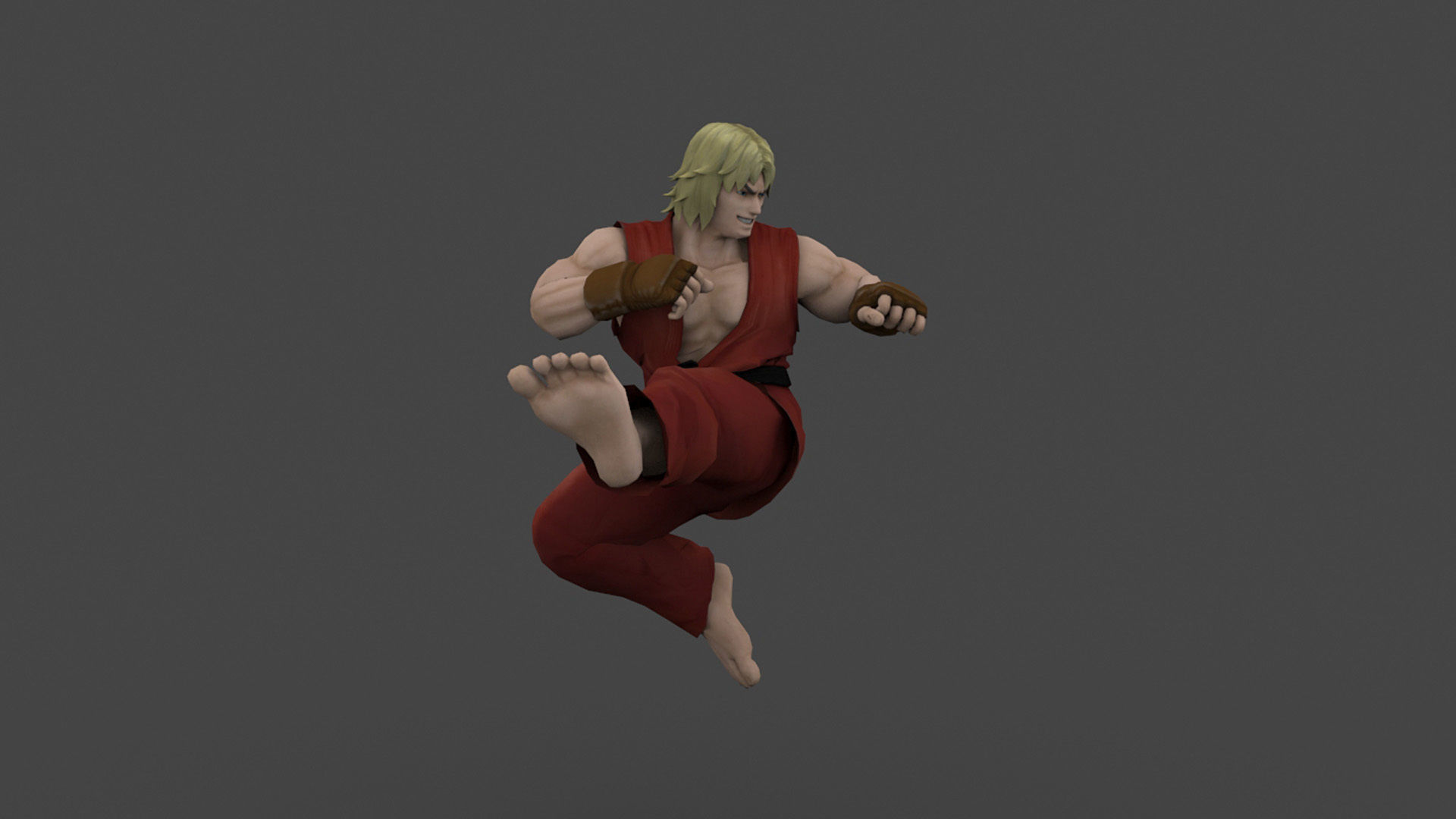 KENS-002 Ken Kick Low-poly 3D model_3