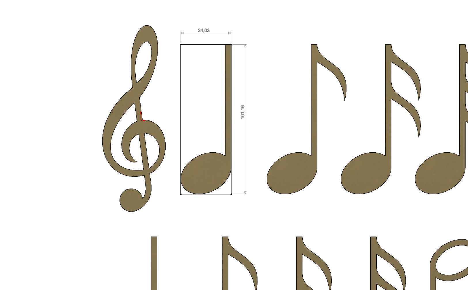 Musical notes symbols characters 3D print model_7