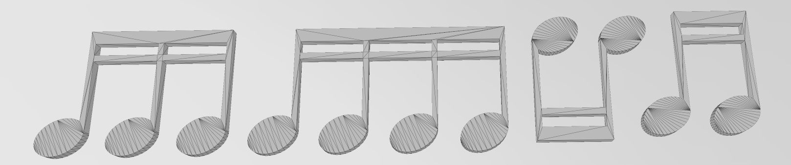 Musical notes symbols characters 3D print model_11