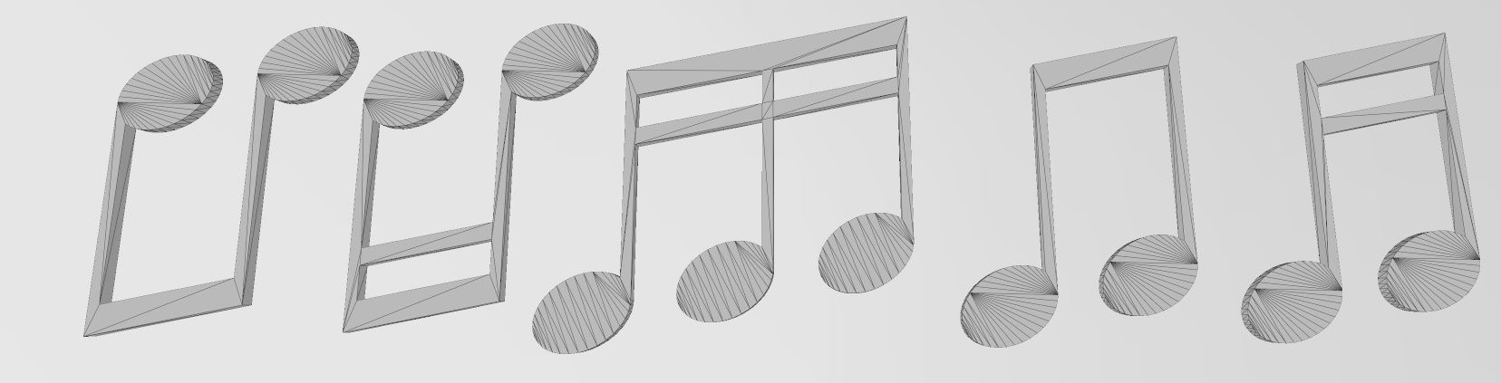 Musical notes symbols characters 3D print model_12