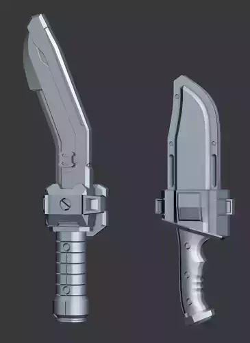 Spartan Kukri and Combat Knife 3D print model