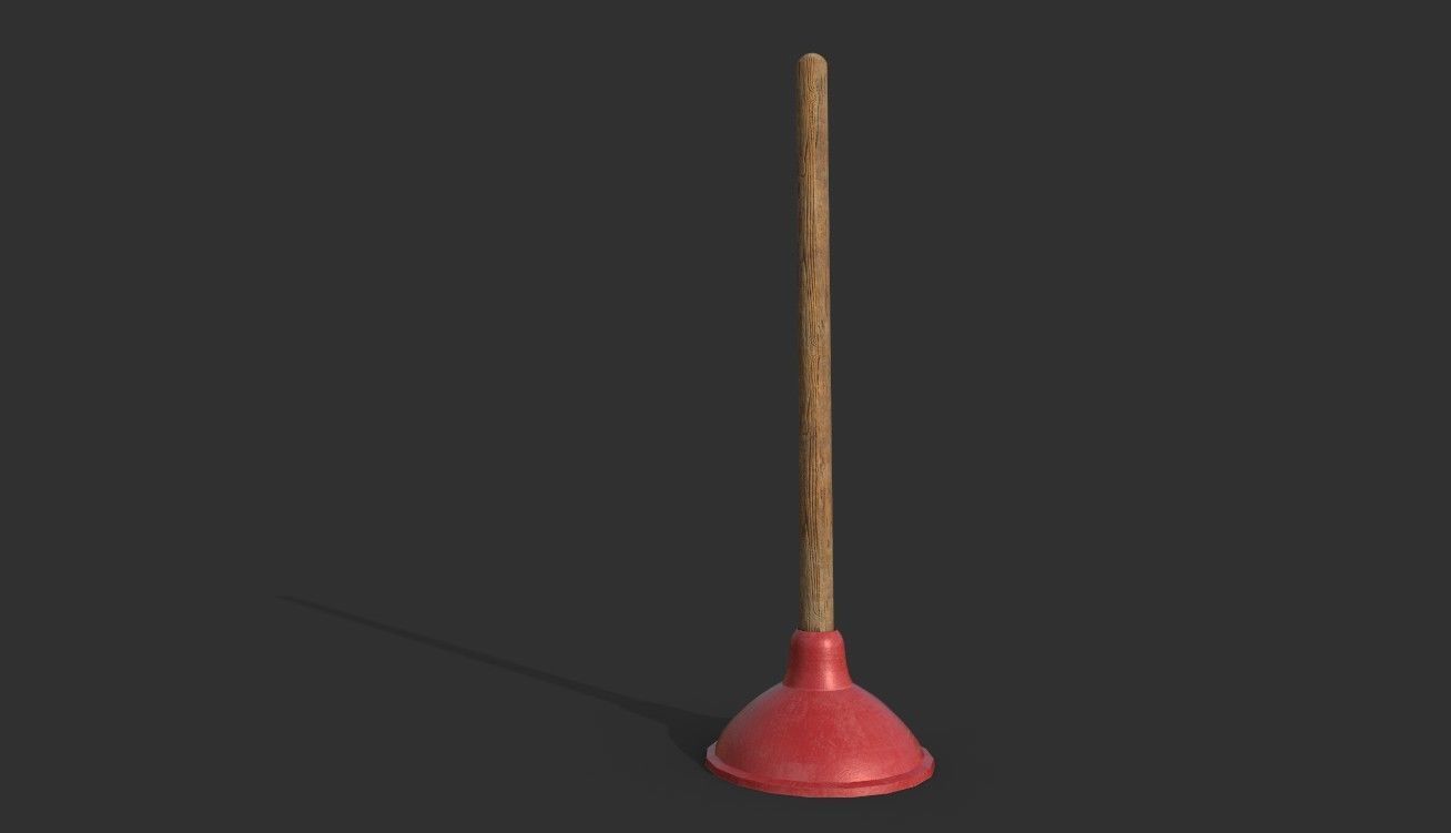 Toilet Plunger Low-poly 3D model_2