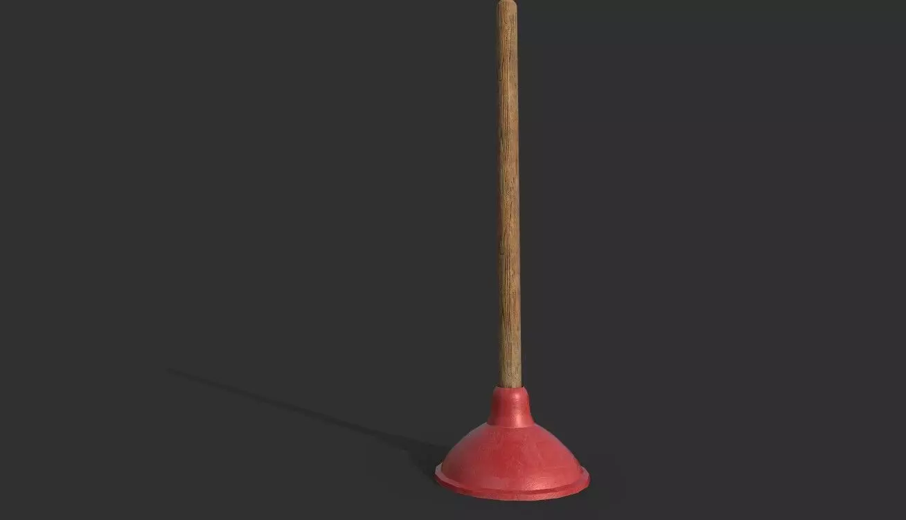 Toilet Plunger Low-poly 3D model_0
