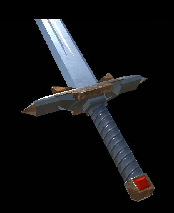 Blood Ruby Boar Short Sword Low-poly 3D model_2