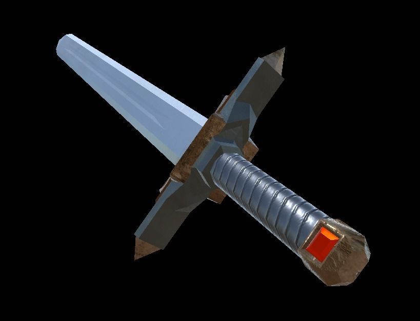 Blood Ruby Boar Short Sword Low-poly 3D model_1