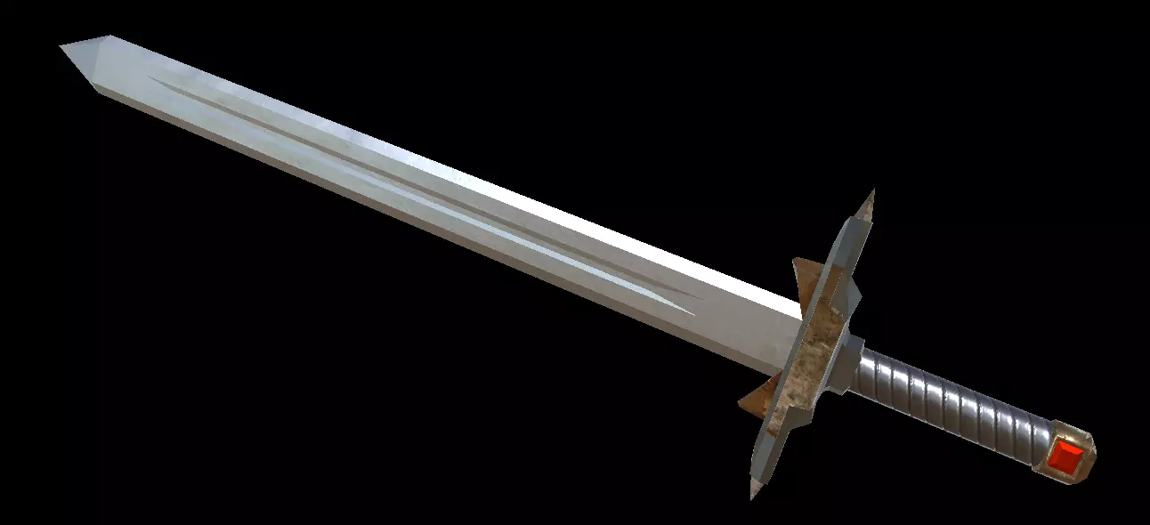 Blood Ruby Boar Short Sword Low-poly 3D model_0