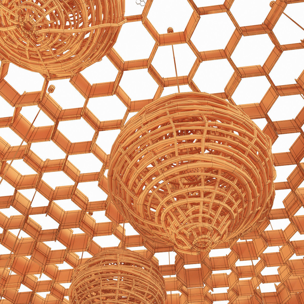 Branch Vespiary ceiling decor n1 3D model_14