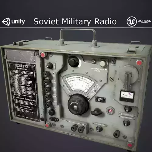 Soviet Military Radio Free low-poly 3D model