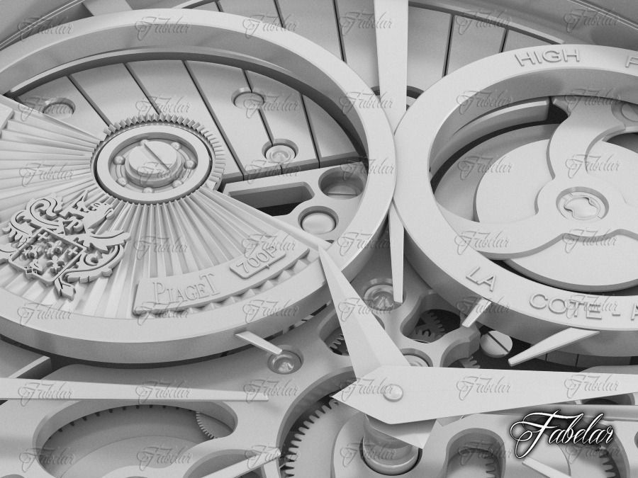 Watch mechanism 20 no textures 3D model_4
