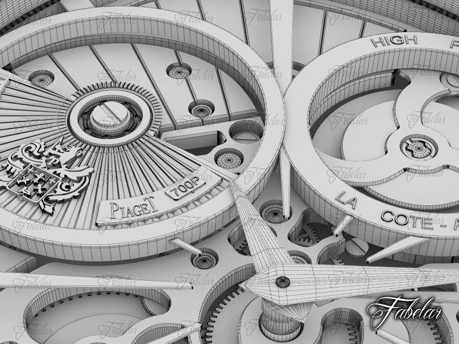 Watch mechanism 20 no textures 3D model_9