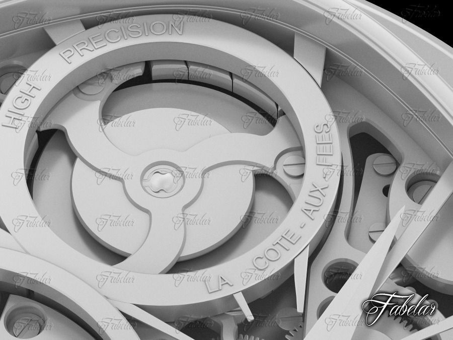 Watch mechanism 20 no textures 3D model_5