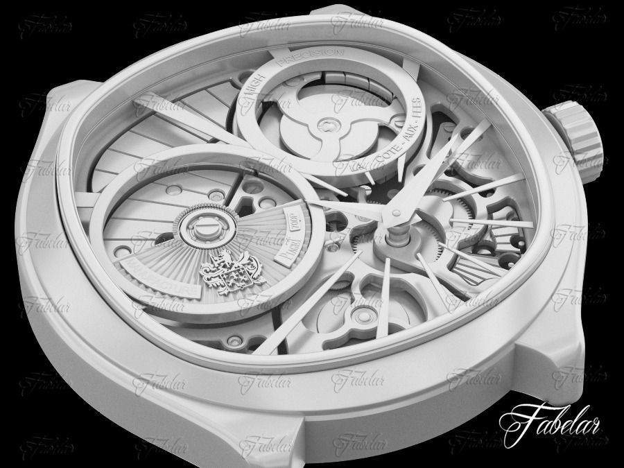 Watch mechanism 20 no textures 3D model_2