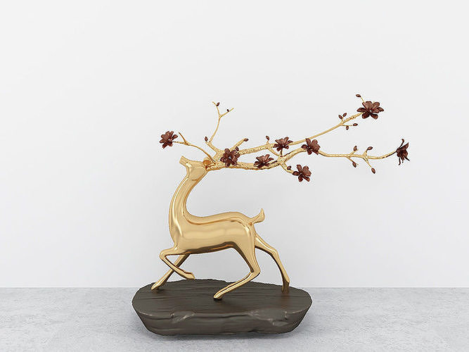 Deer decorated table Free 3D model