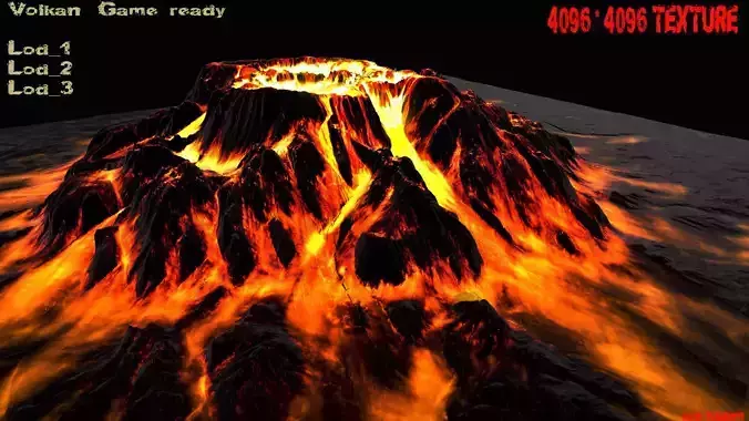 volkano volcano with flames