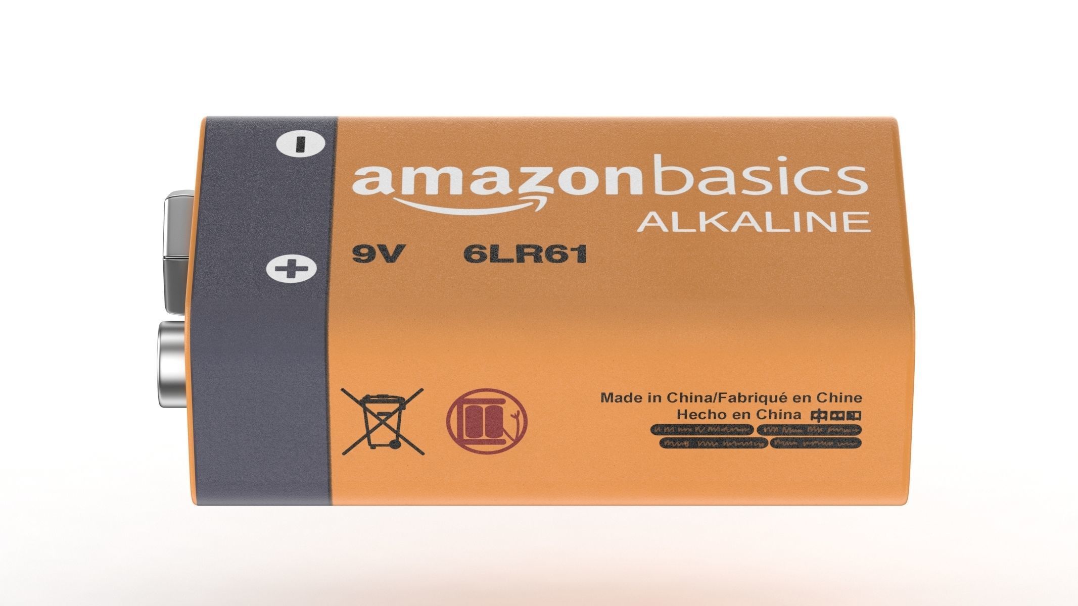 AmazonBasics 9 Volt Everyday Alkaline Batteries 3D model_2