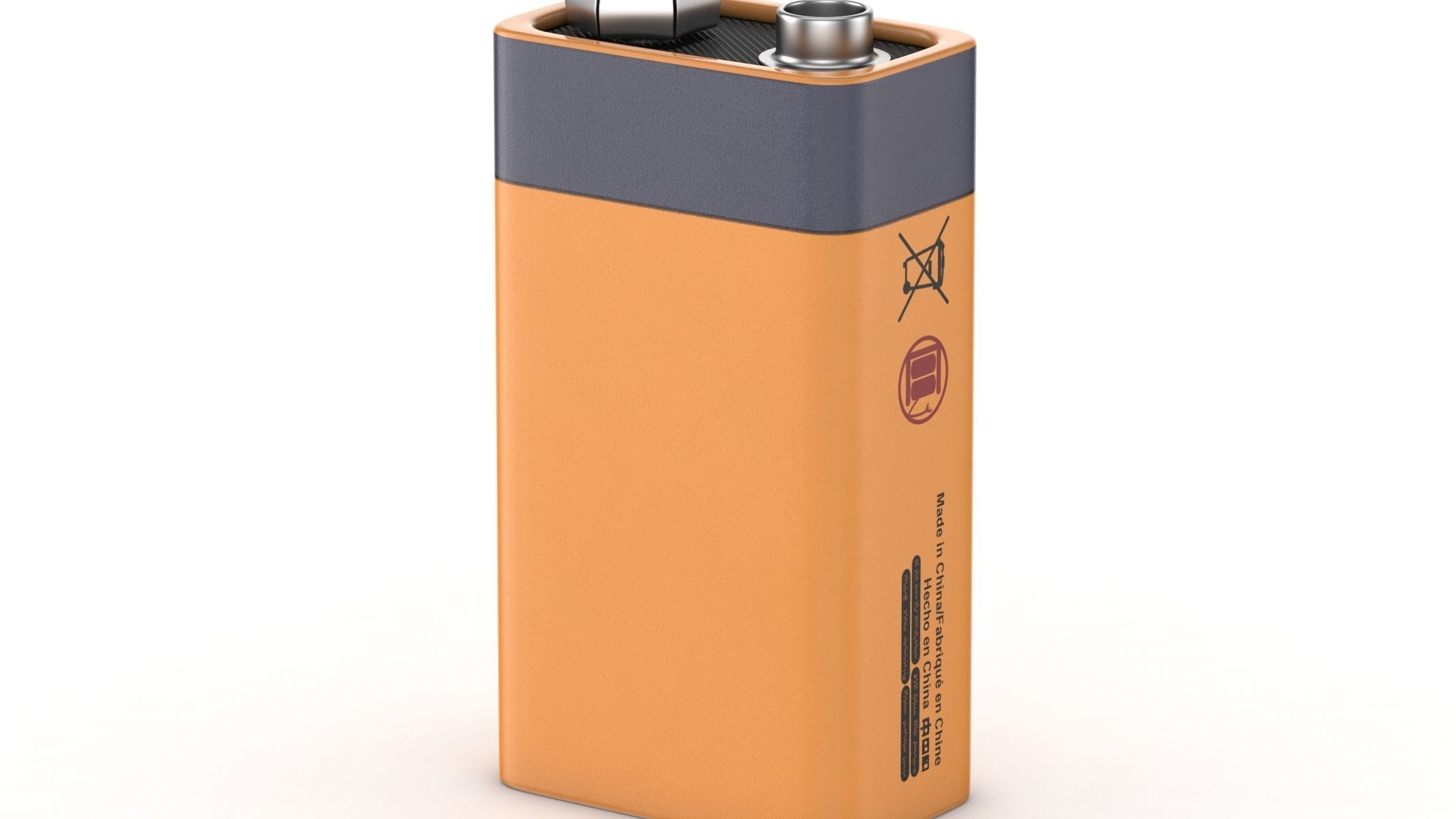 AmazonBasics 9 Volt Everyday Alkaline Batteries 3D model_1