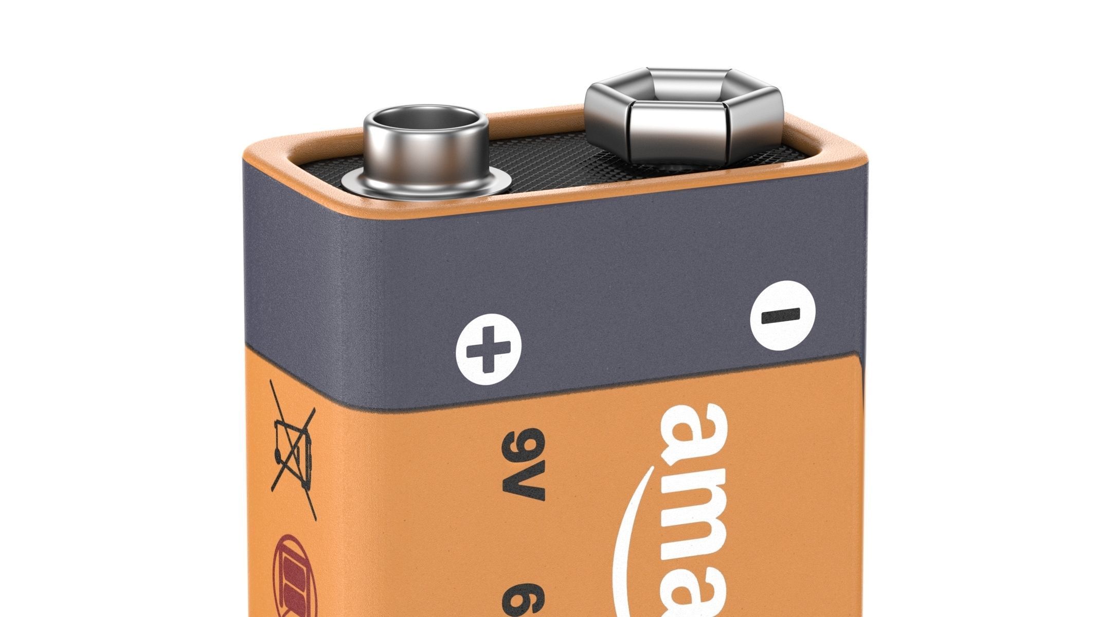 AmazonBasics 9 Volt Everyday Alkaline Batteries 3D model_4