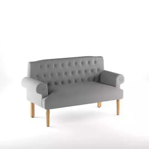 Bjorn5922RolledArmSettee upholstered loveseat with wooden legs