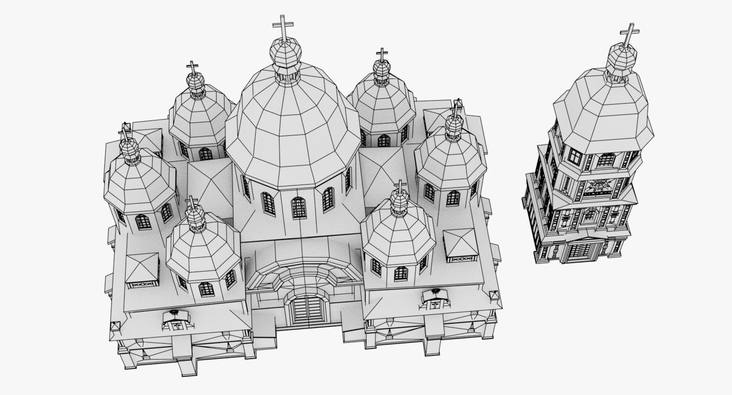 Christian Church01 3D Model Low-poly 3D model_13