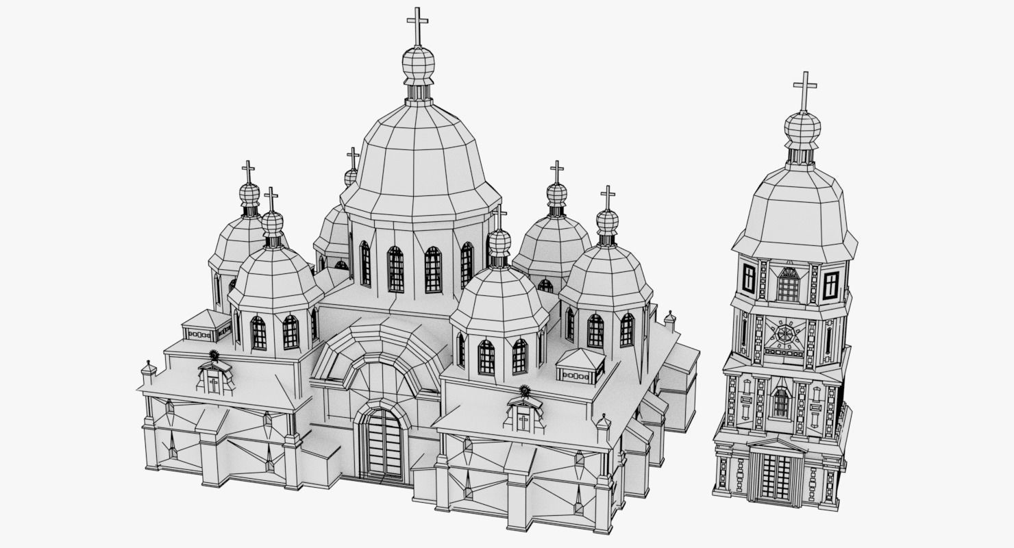 Christian Church01 3D Model Low-poly 3D model_11