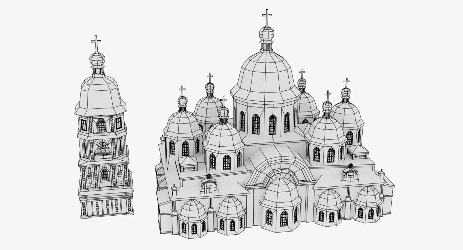 Christian Church01 3D Model Low-poly 3D model_12