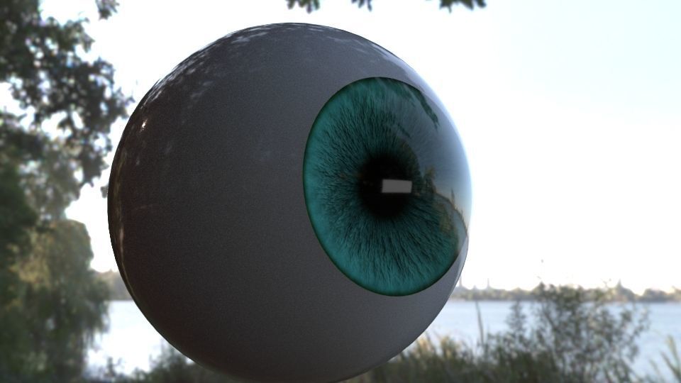 eyeball alien eye flying in air 3D model_12