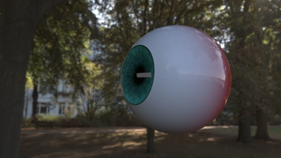 eyeball alien eye flying in air 3D model_4