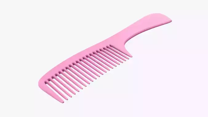 Wide teeth hair comb 2 3D model