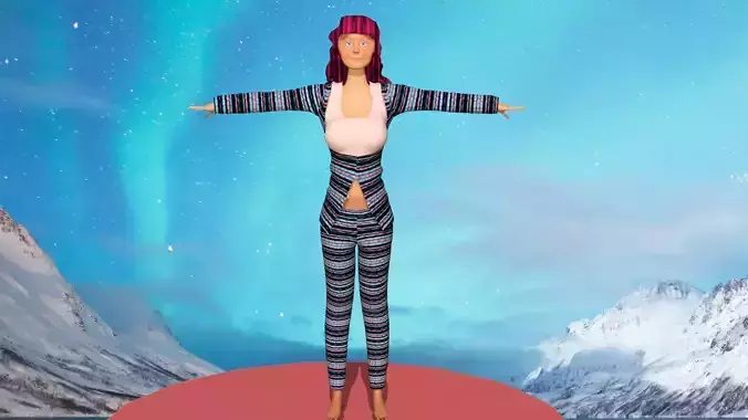 woman in colorful suit