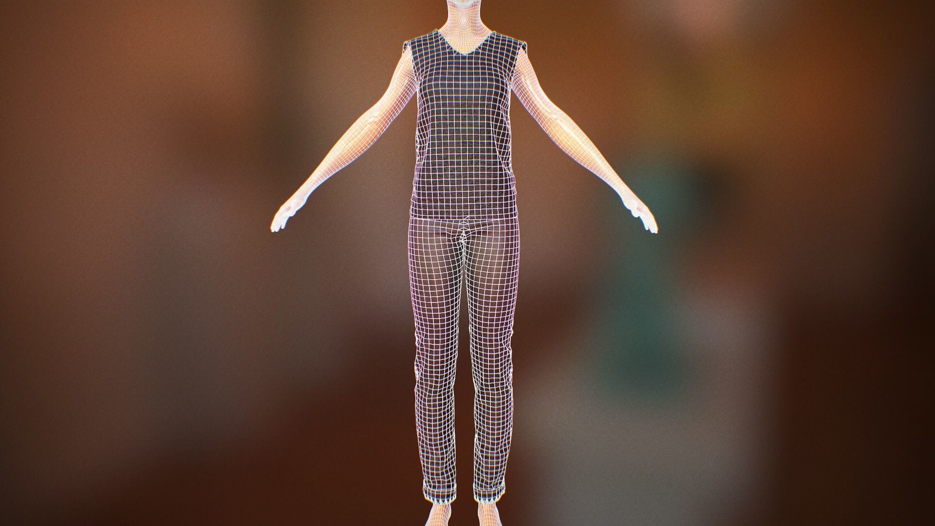 Pant suit Low-poly 3D model_3