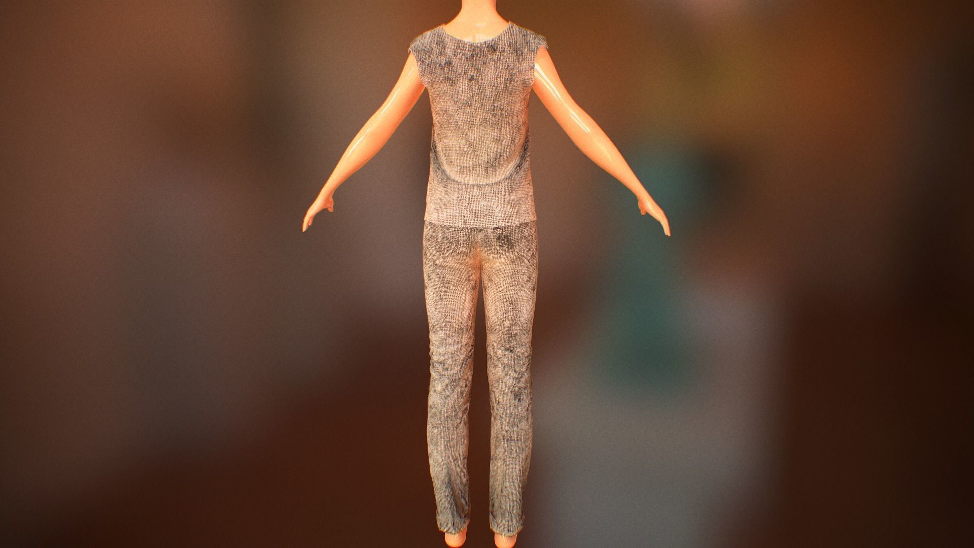 Pant suit Low-poly 3D model_24