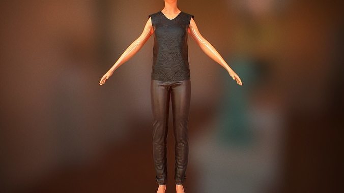 Pant suit Low-poly 3D model