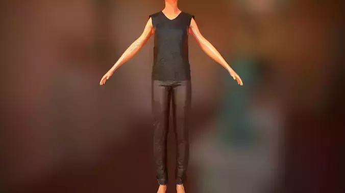 Pant suit Low-poly 3D model