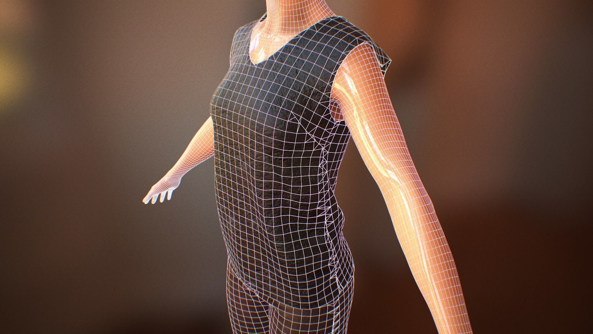 Pant suit Low-poly 3D model_17