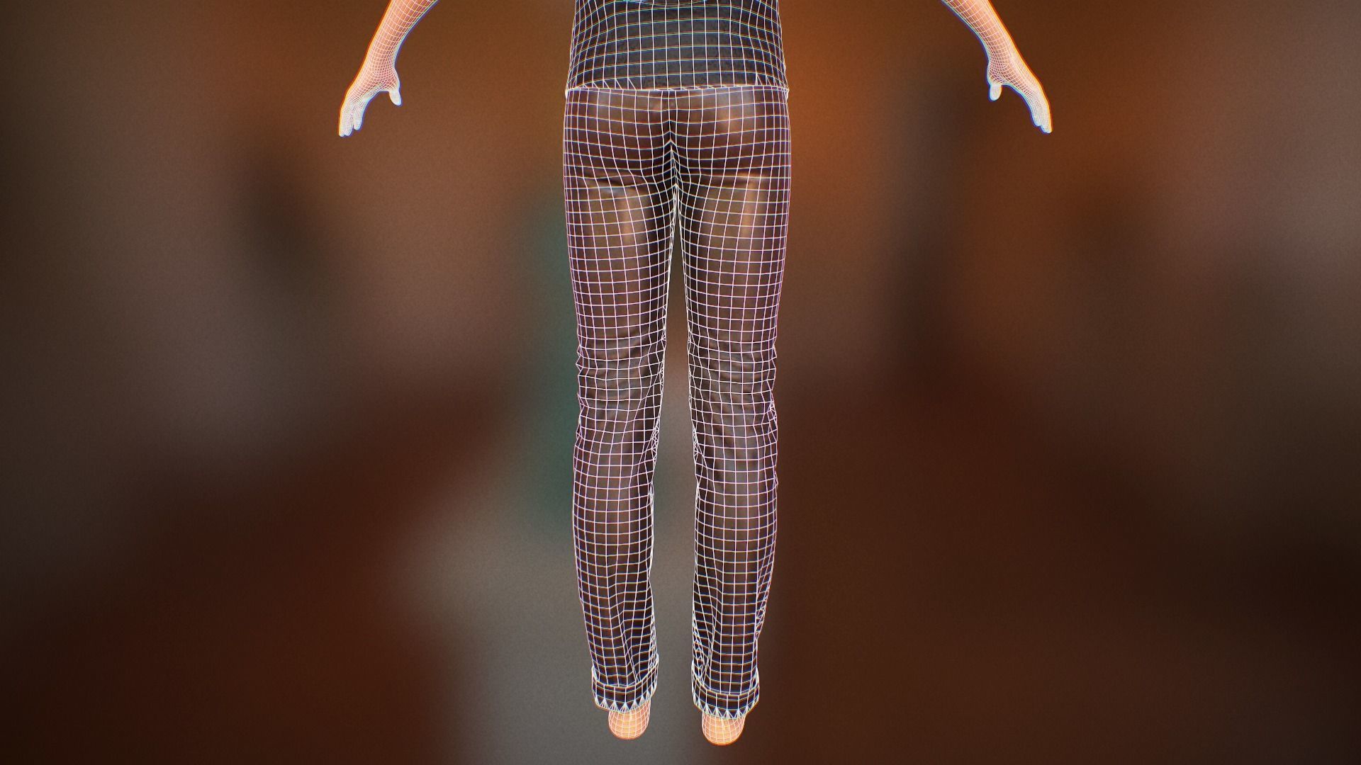 Pant suit Low-poly 3D model_7