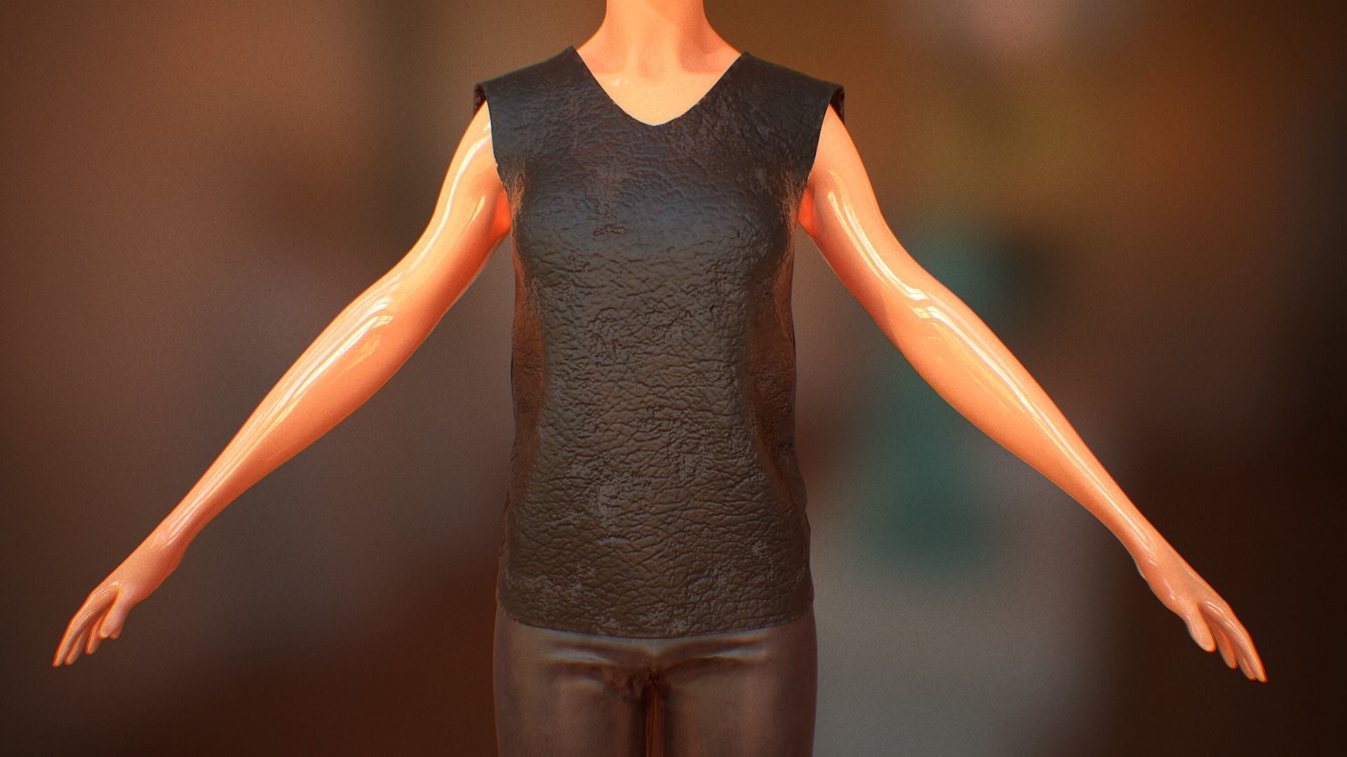 Pant suit Low-poly 3D model_12