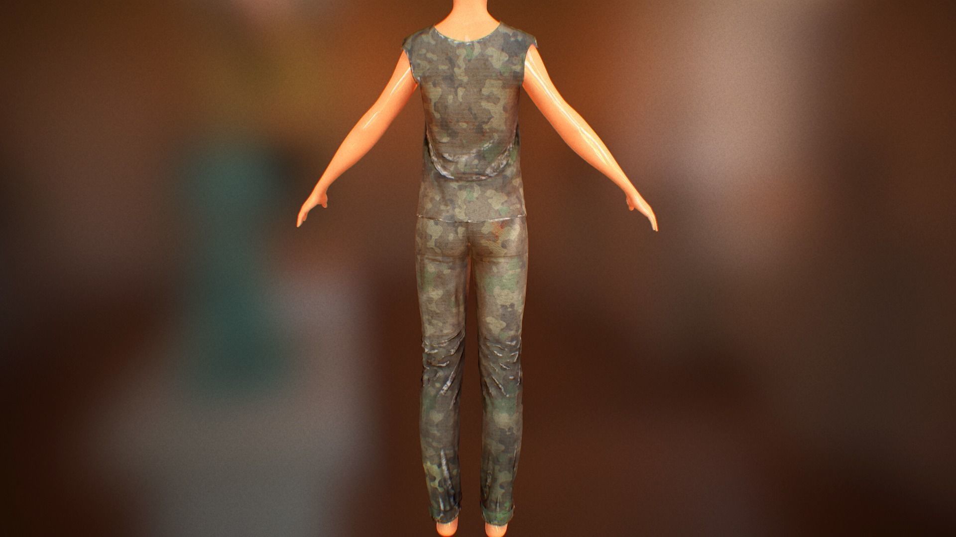 Pant suit Low-poly 3D model_19