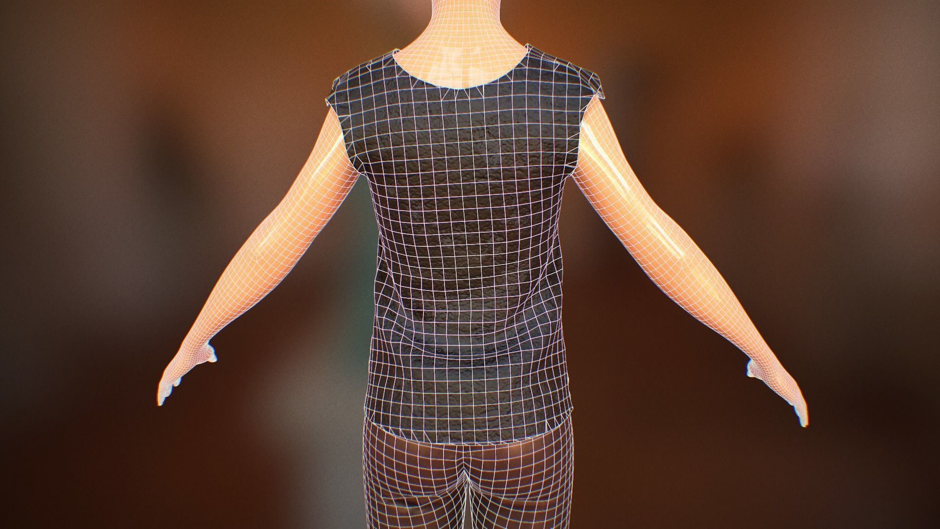 Pant suit Low-poly 3D model_9