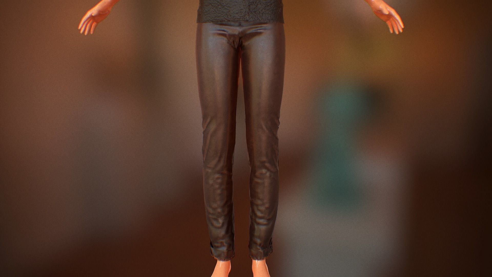 Pant suit Low-poly 3D model_10