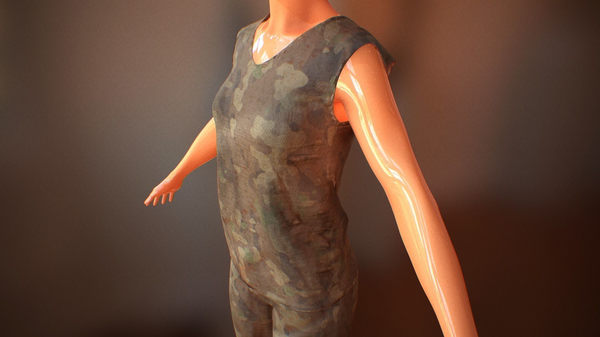 Pant suit Low-poly 3D model_20