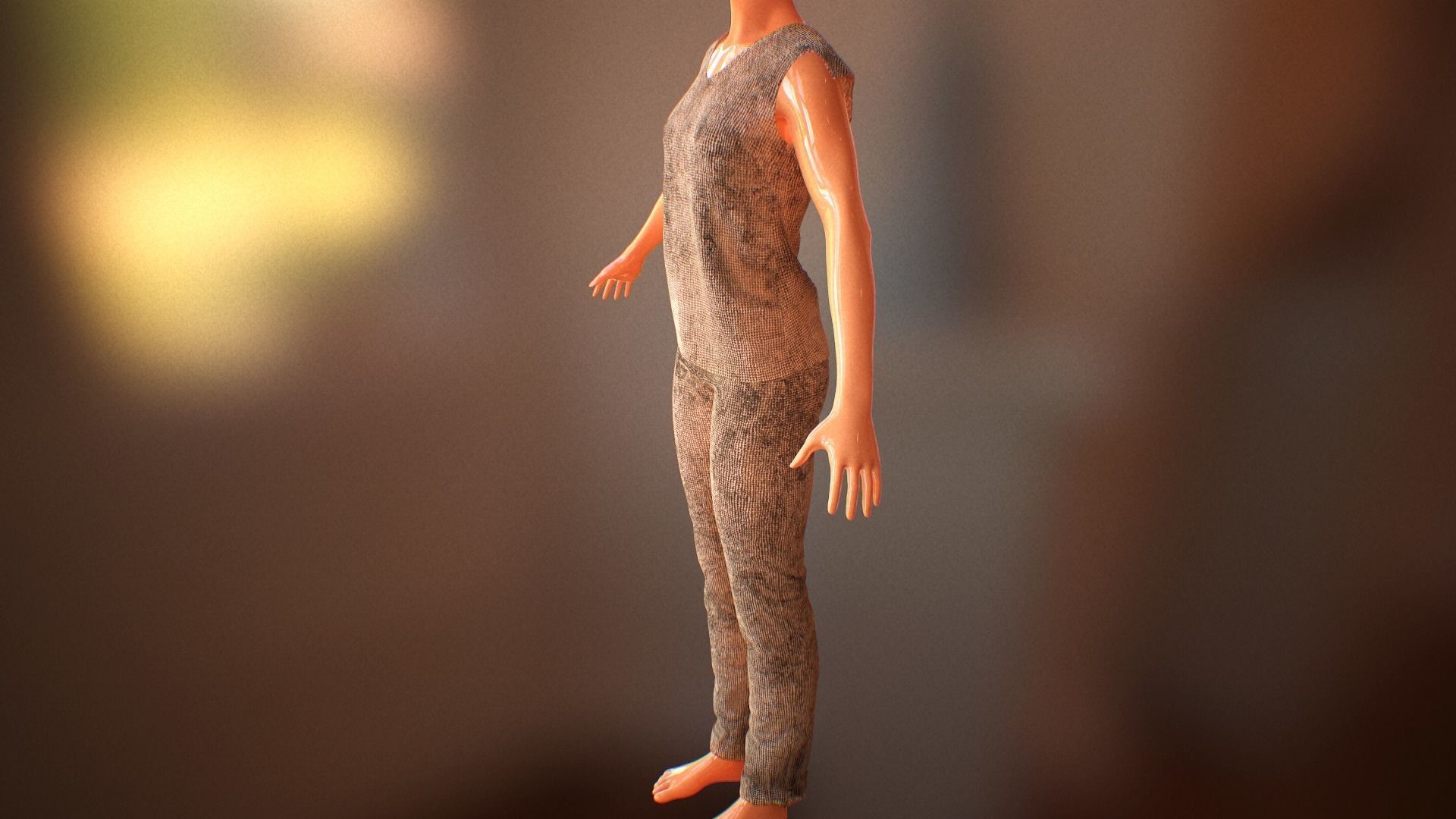 Pant suit Low-poly 3D model_25