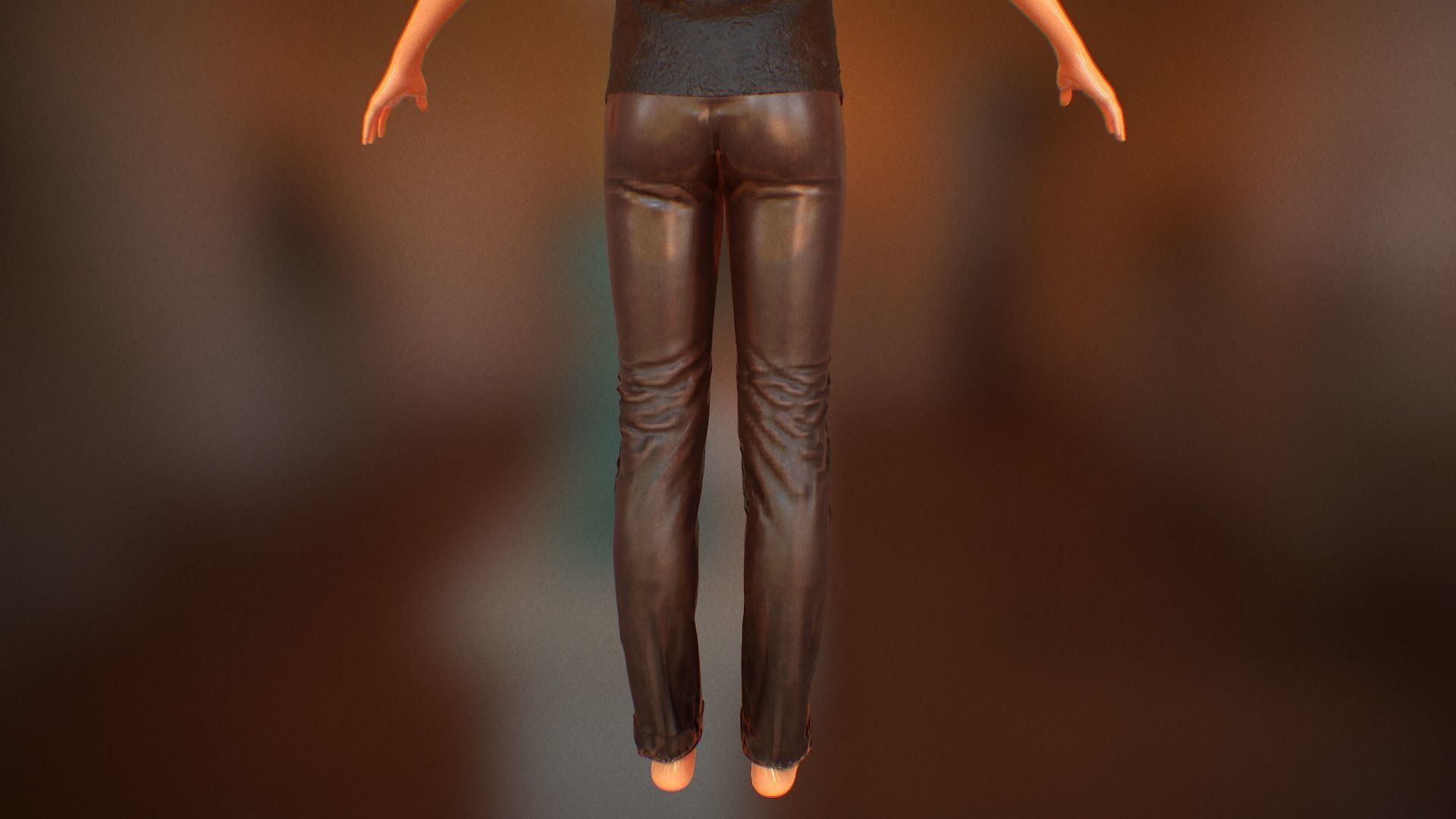 Pant suit Low-poly 3D model_6