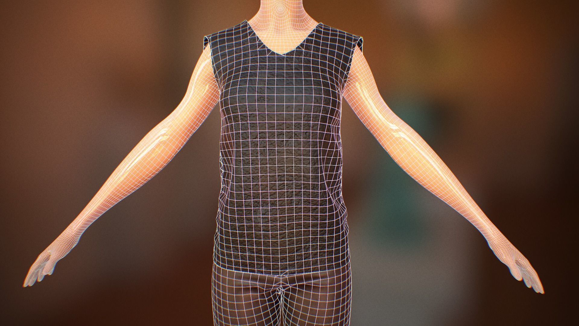 Pant suit Low-poly 3D model_13