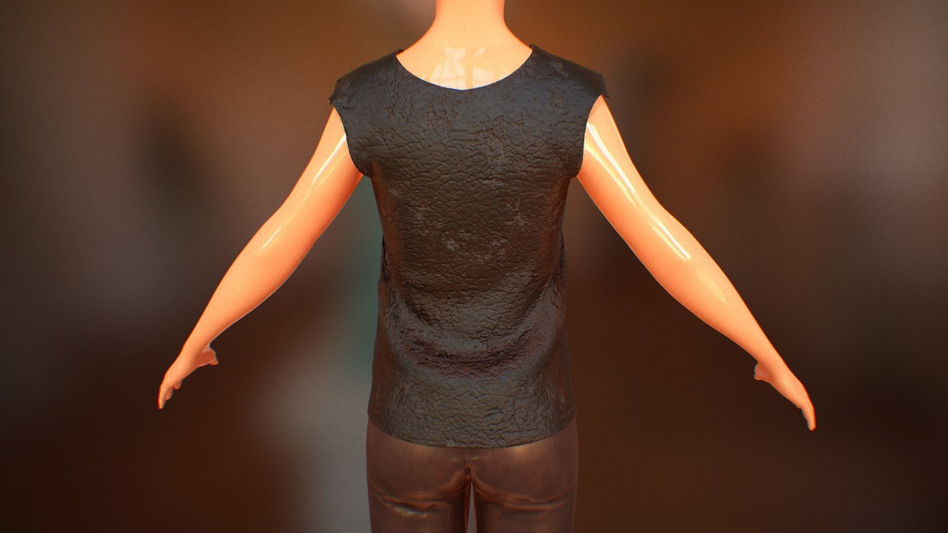 Pant suit Low-poly 3D model_8