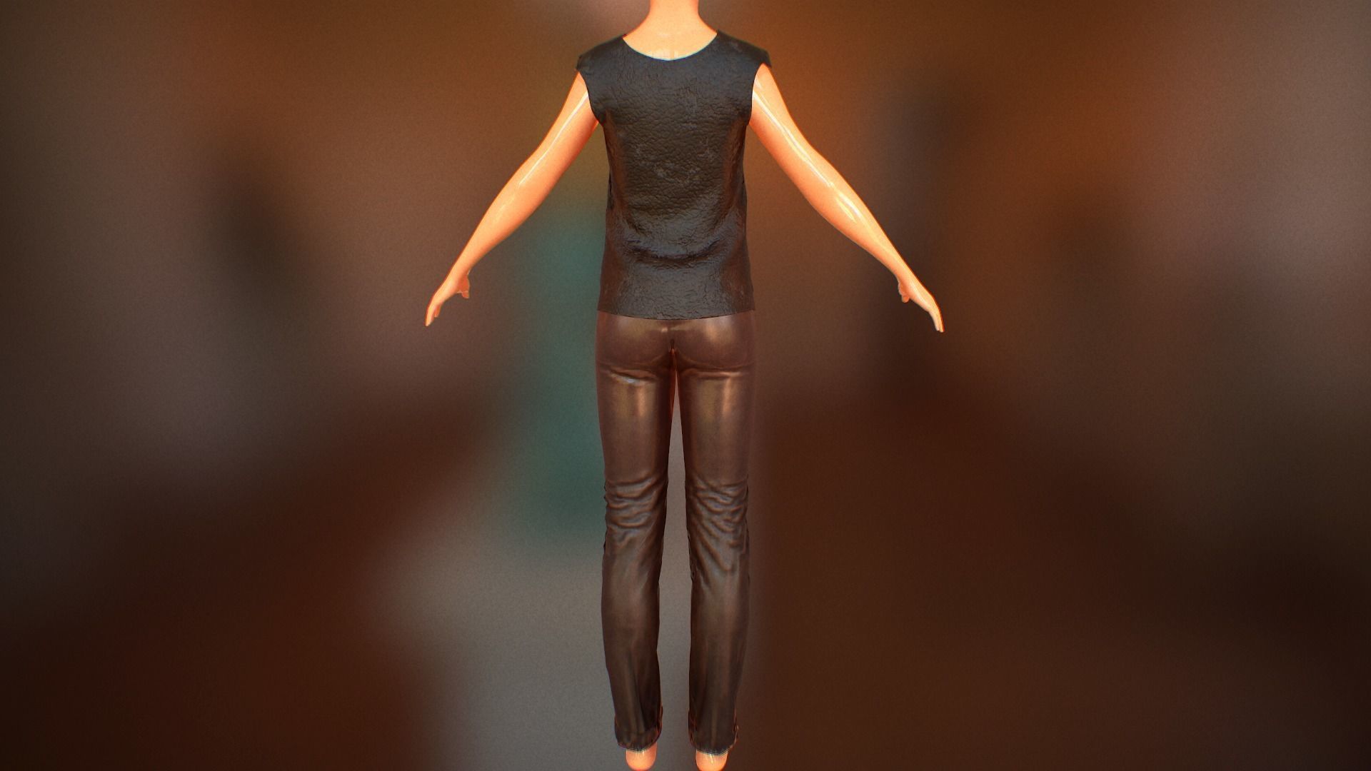 Pant suit Low-poly 3D model_4