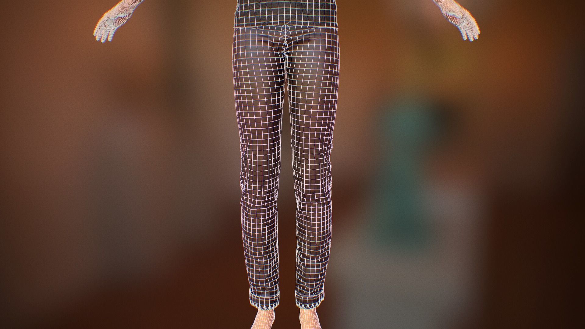 Pant suit Low-poly 3D model_11